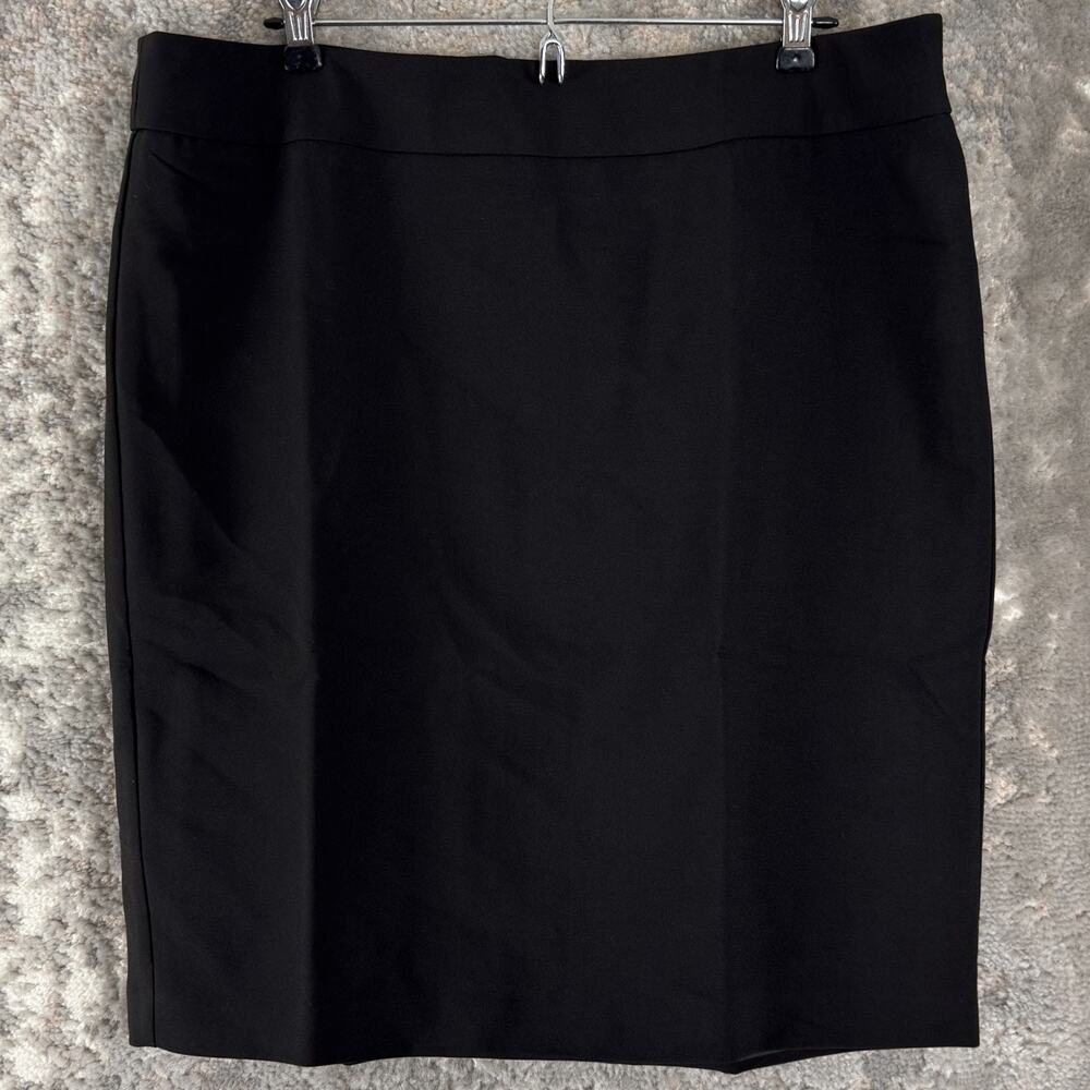Ellos Size M Minimalist Preppy Career Pencil‎ Skirt Black Zip Lined Stretch